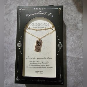 14K Gold Dipped 16" + 2" Astrology Necklace SCORPIO